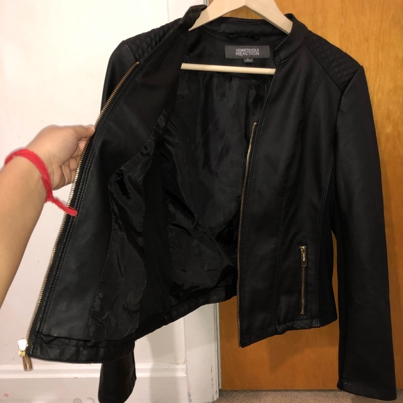 ‼️SOLD‼️Kenneth Cole Reaction Black Leather Jacket - Picture 3 of 4